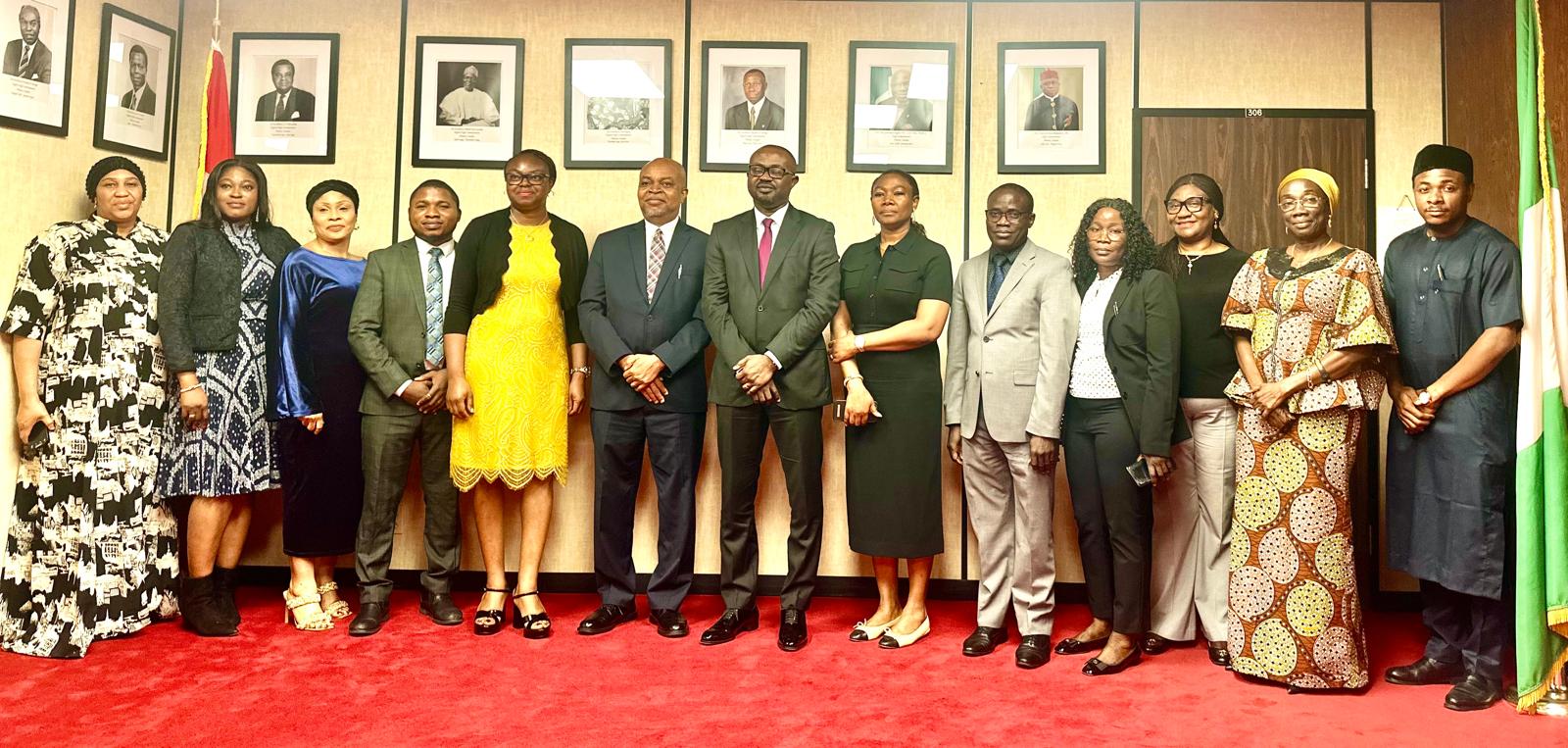 Officers and the Minister's delegation from Nigeria